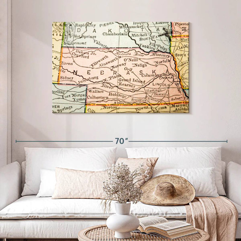 Carte du Albraska, style ancien, Aliaz, H 30 po x l 45 po
