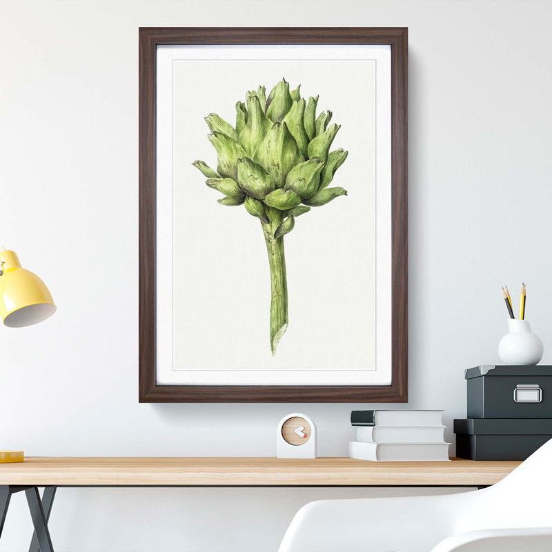An Artichoke by Jean Bernard - Framed Print, 33cm H x 24cm W x 2cm D, Walnut Framed