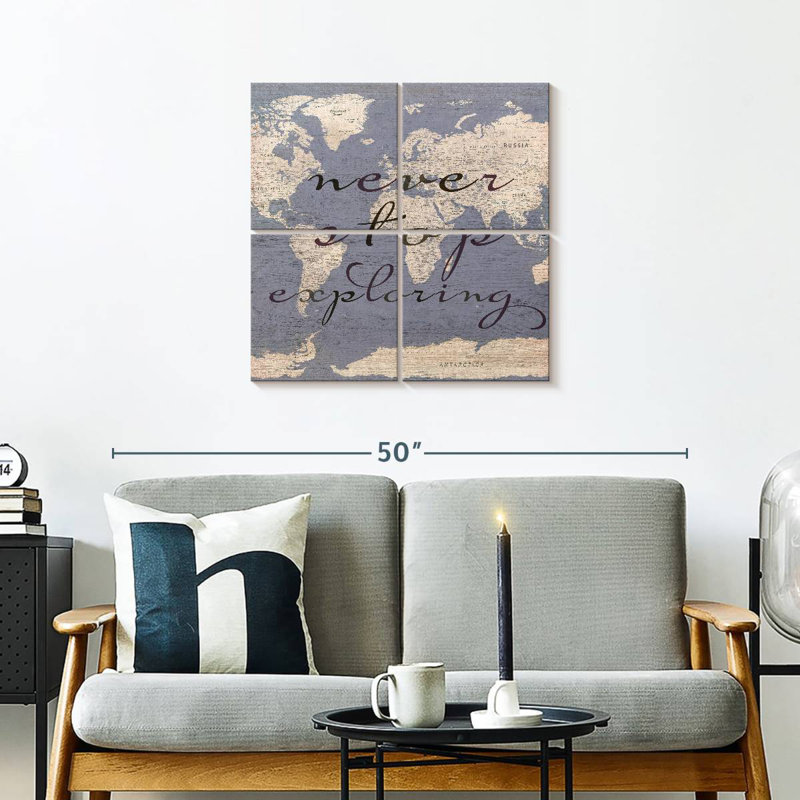 Tergel Never Stop Exploring World Map, 26" H x 26" W