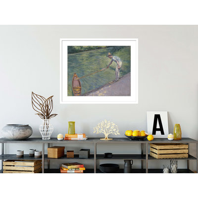 «A Man Docking His Skiff» par Gustave Caillebotte - Reproduction giclée encadrée