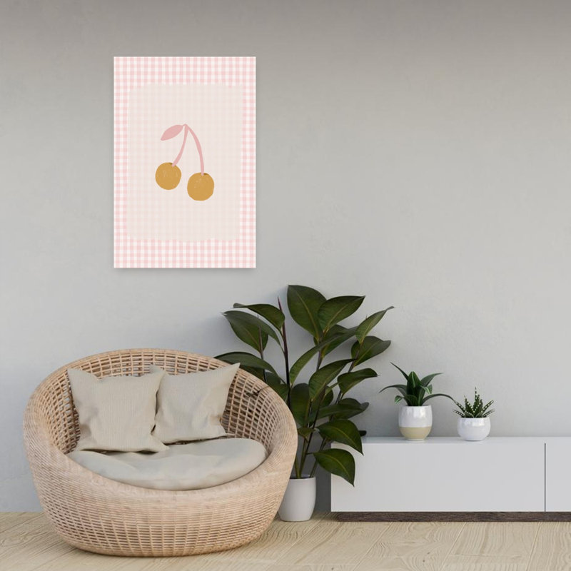 Art contemporain, art moderne abstrait minimaliste cerise, H 24 po x l 16 po