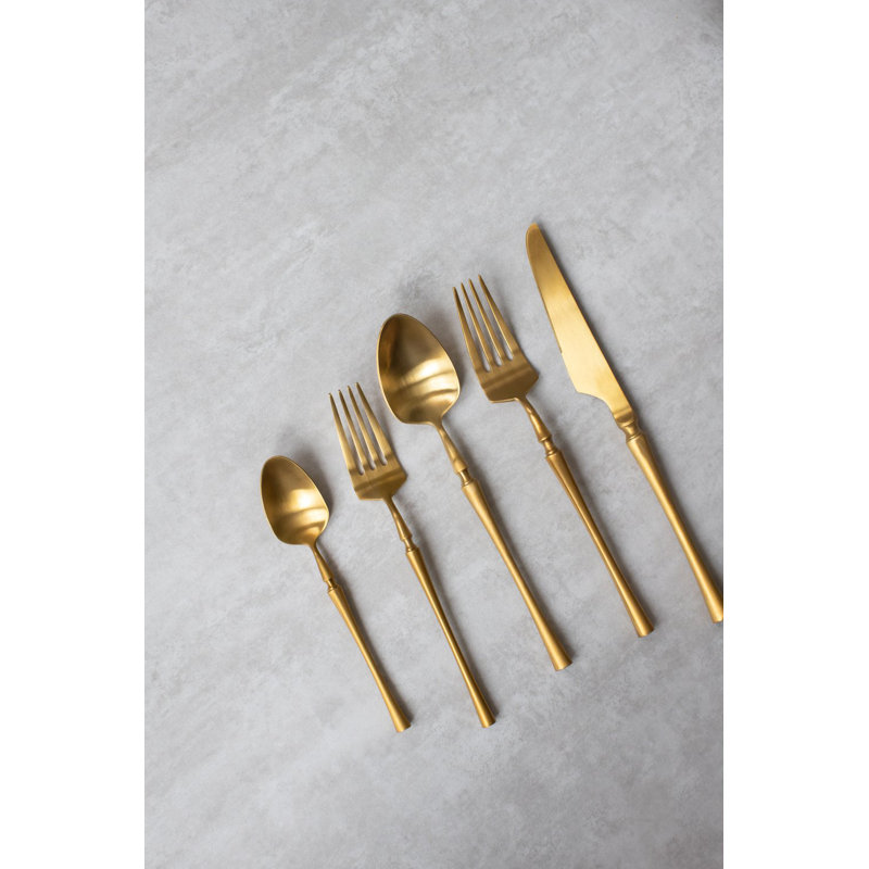MILAN Matte Gold Stainless Steel Flatware