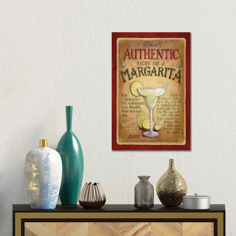 « authentique margarita » par lisa audit, affiche rétro sur toile, H 26 po x l 18 po x P 1,5 po, Toile tendue, Pas de tapis