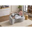 Causeuse S-Curved à double profondeur (21,3 po / 26,8 po), canapé éponge pleine compression gris clair, chenille modulaire pour petits appartements, L 66,9 po-1760178211