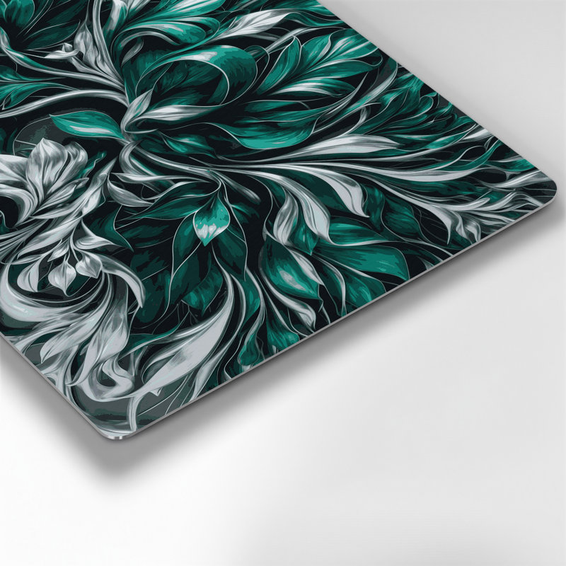 «Abstract Florals 79», art mural en métal bleu, H 24 po x l 36 po
