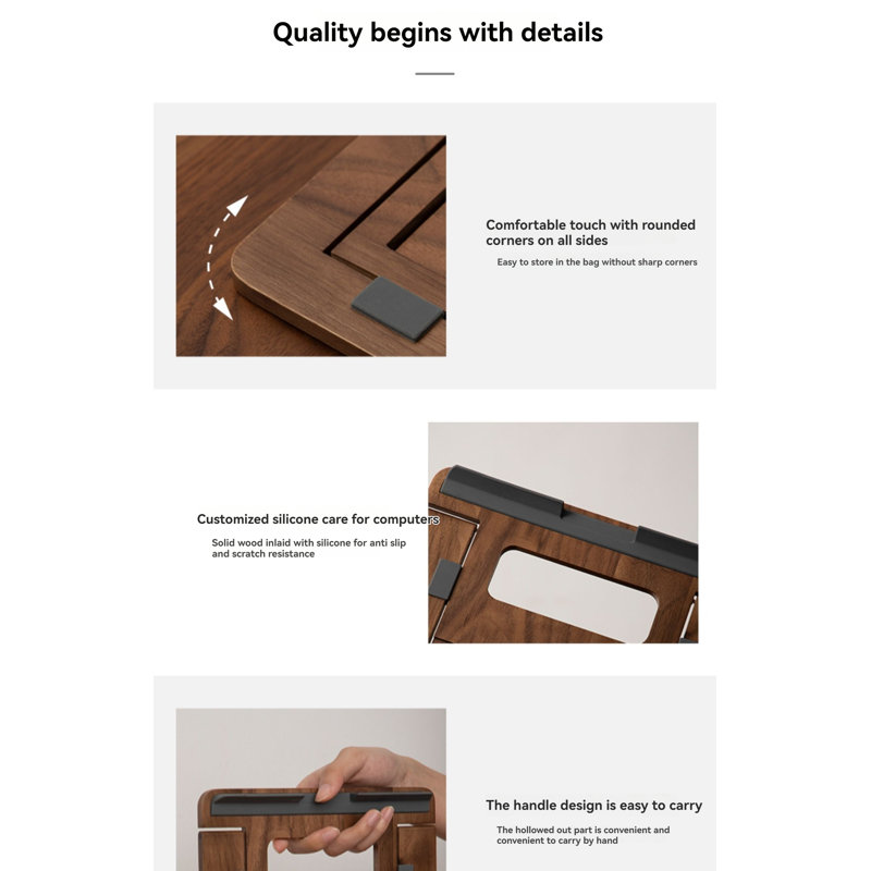 Porte-bloc-notes en bois manufacturé Mayren