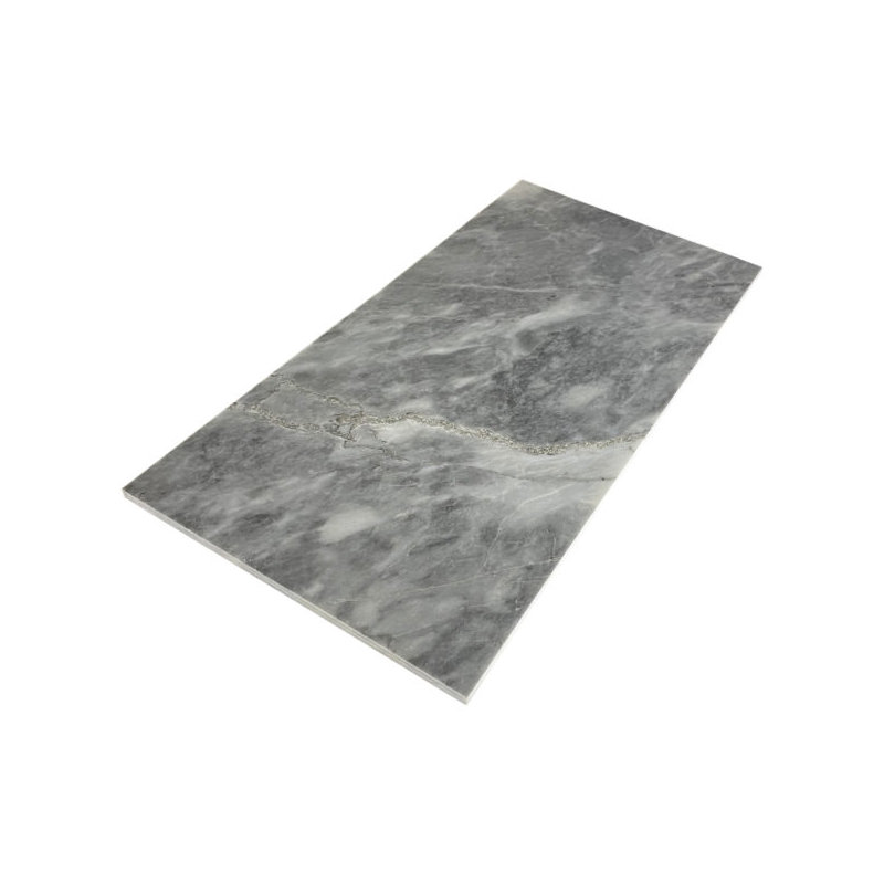 Dark Gray Marble Polished 12×24 Field Tile, Gray/Silver