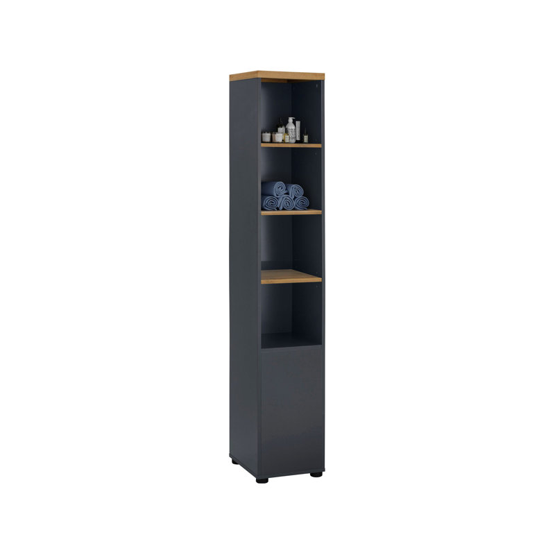 Neftaly Display Cabinet, Anthracite/Oak