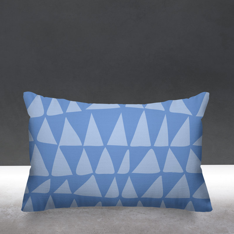Tomo Abstract Outdoor Reversible Throw Pillow, Light Blue