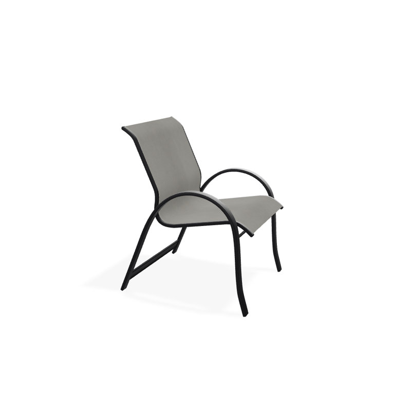 Fauteuil de salle à manger empilable Hiraku, Huître Augustine, Noir