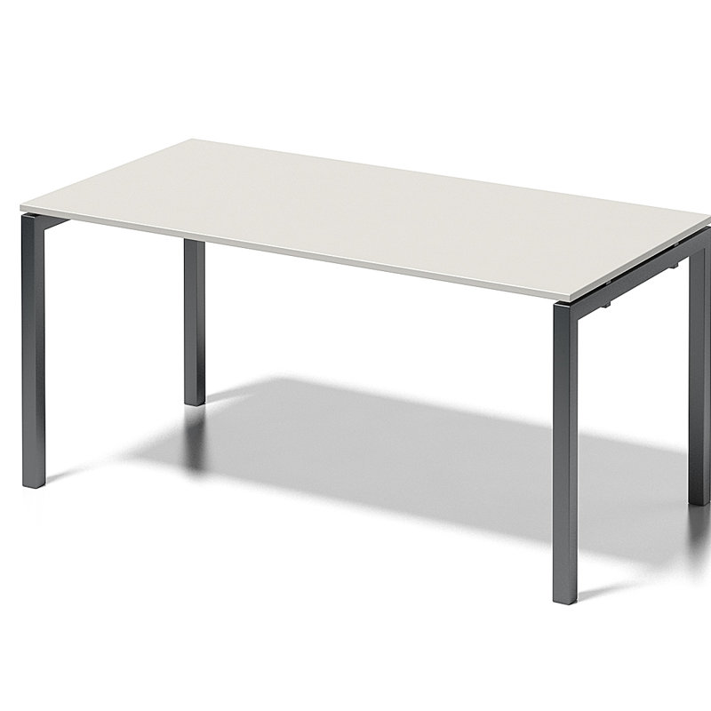 Cito Metal Base Writing Desk, White/Grey, 74cm H x 160cm W x 80cm D