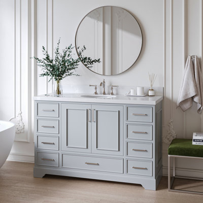 Meuble-lavabo simple avec plateau Abshire 55