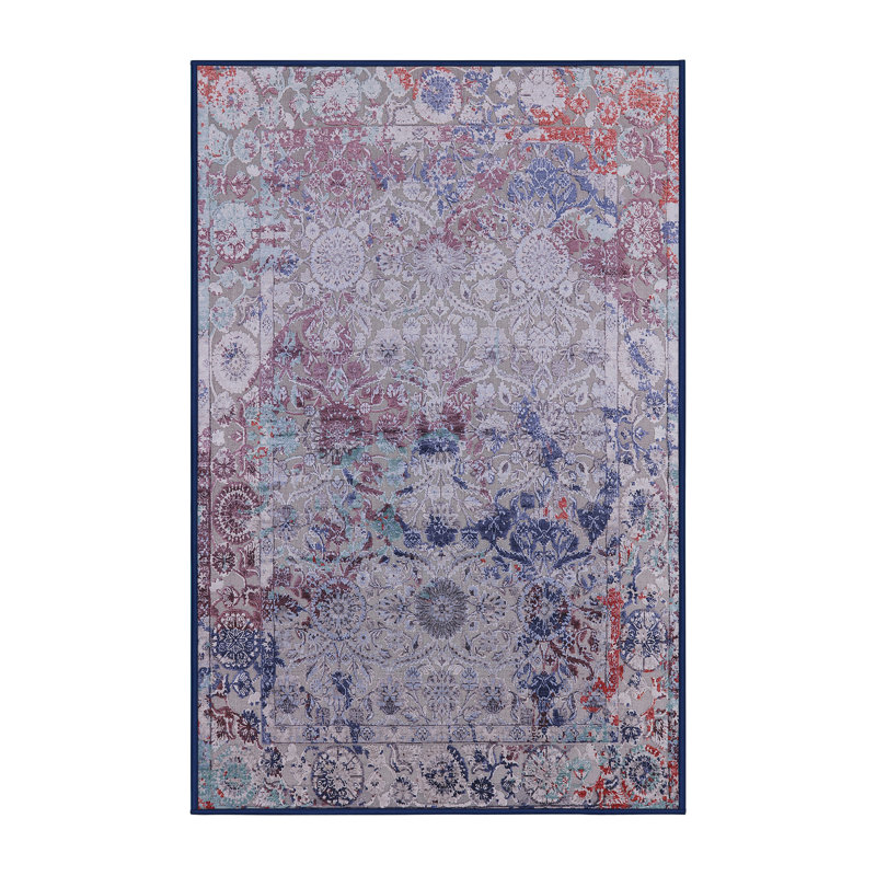 Tapis oriental mauve / bleu, Rectangle 5 pi x 7 pi