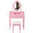 Makeup Vanity Table Set With 360Â° Mirror & Cushioned Stool - 4-Drawer Bedroom Dressing Desk-1762025774