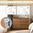 Commode double 6 tiroirs de 47 po avec panneau ondulé Dejesus