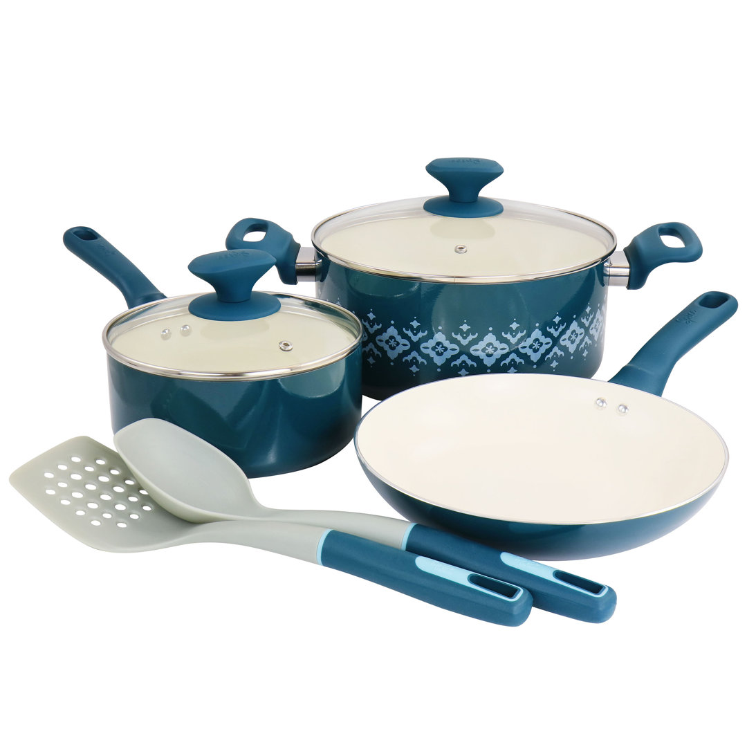 Spice by Tia Mowry 7 Piece Aluminum Non Stick Cookware Set Spice by Tia Mowry 