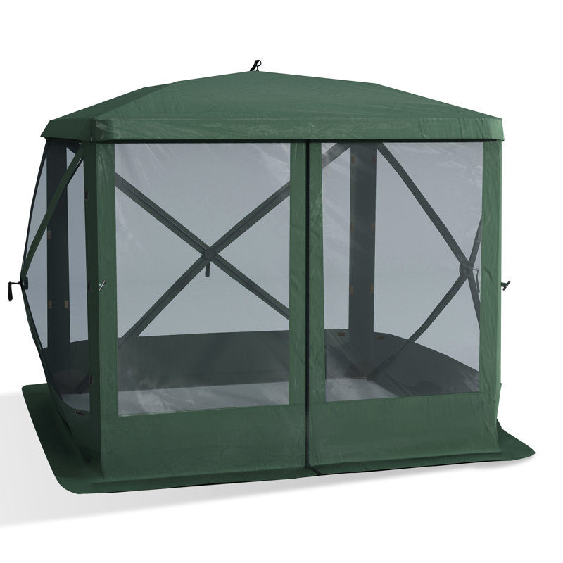Tente de camping escamotable pour l'extérieur, 7 pi x 7 pi, facile à assembler avec un sac de transport portatif et un abri en filet d'aération, 7,1 pi x 7,1 pi, respirant et stable