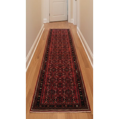 One-of-a-Kind Red Tribal 3X10 Oriental Runner Rug