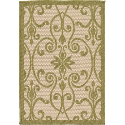 Outdoor Veranda Area Rug Grass Color