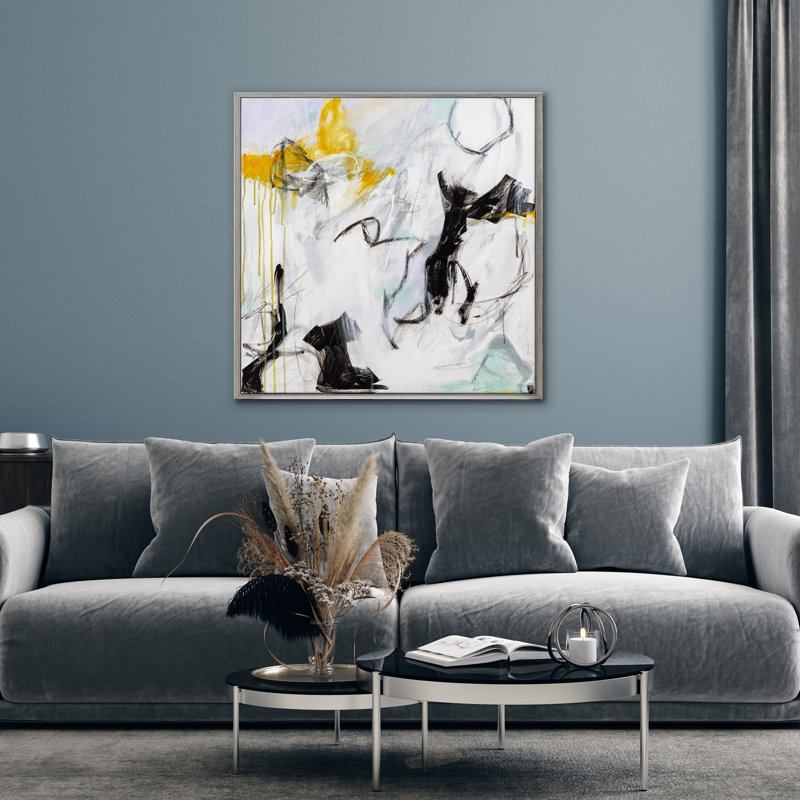 Little Black Dress Print by Patricia Schwimmer, Framed Canvas, 40" H x 40" W x 2.375" D, Silver