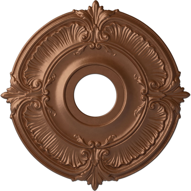 Endurathane Attica Ceiling Medallion, 18"OD x 4"ID x 5/8"P (Fits Canopies up to 5"), Hand-Painted Polished Copper Finish