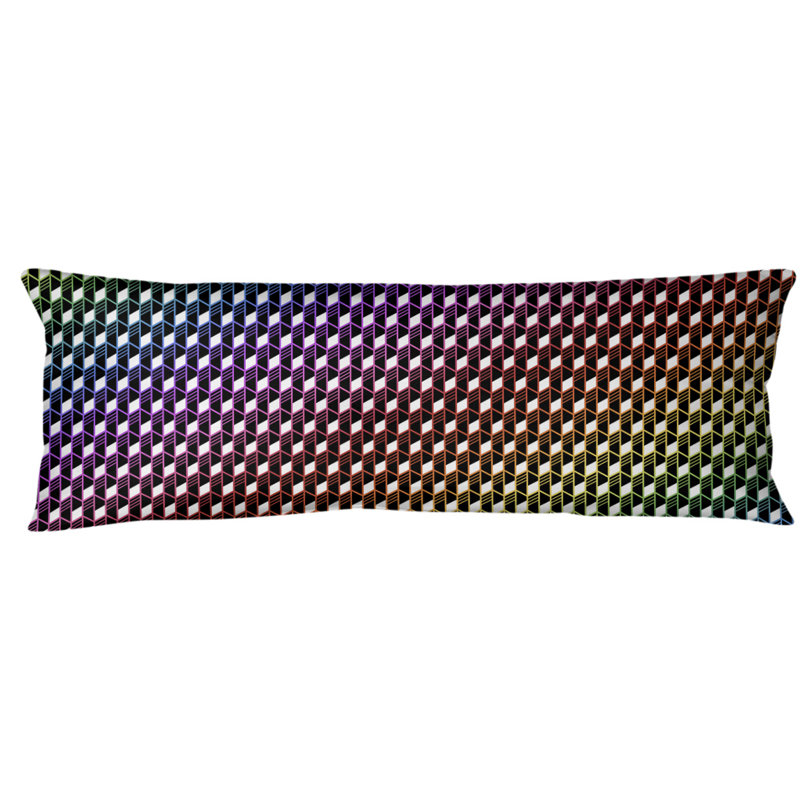 Oreiller pour le corps 20 po x 54 po Abbate, Arc-en-ciel, Rayures