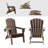 HDPE Folding Adirondack Leisure Chair - Large Space, Suitable For All Weather, Supports Multiple Cup Types, Low Maintenance Needs, Weighs 400 Pounds, COFFEE 4PCS-126662665