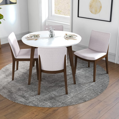 Dehate 4 - Person Solid Wood Top Four Leg Dining Set