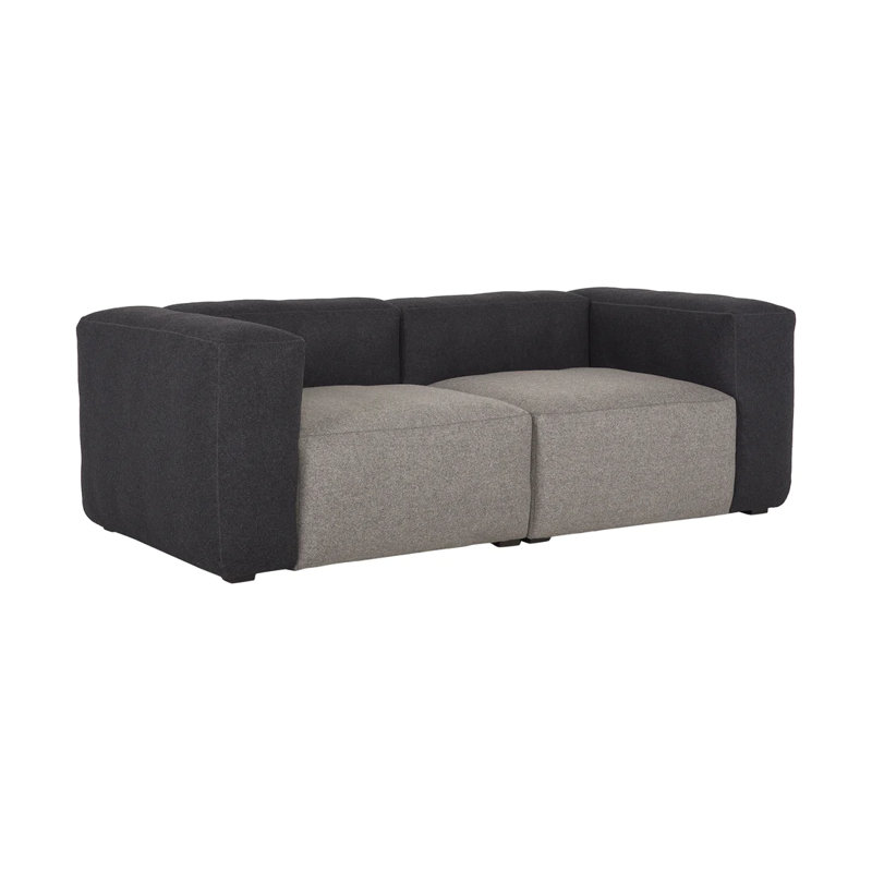 Canapé modulaire rembourré 2 pièces Camoya , Noir / gris