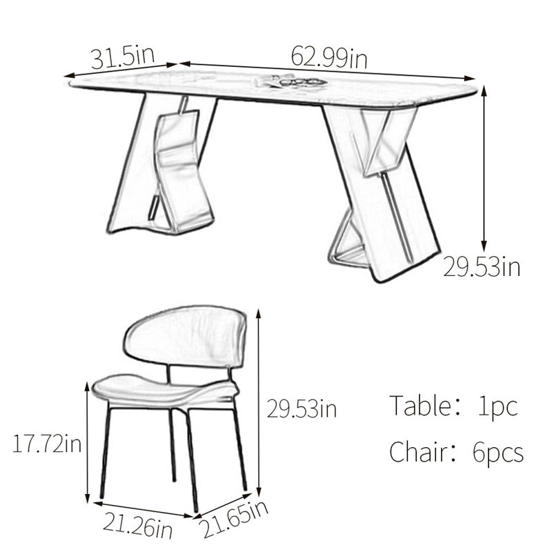 Heitz, Argenté / Noir, Blanc, H 29,53 po x L 62,99 po x l 31,5 po