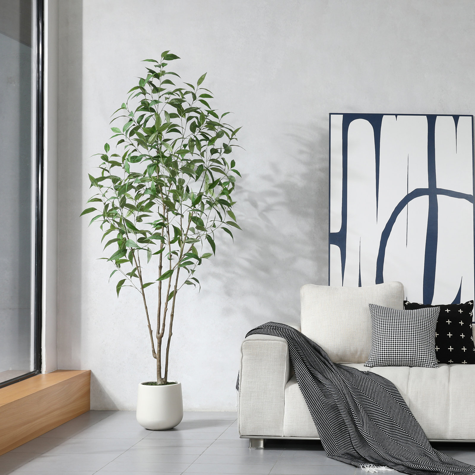 Ameswood Eucalyptus Tree in Pot, 84" H x 28" W x 28" D