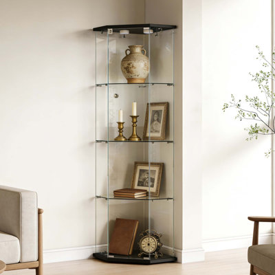Élégante vitrine en verre trempé avec télécommande et lumières de sécurité