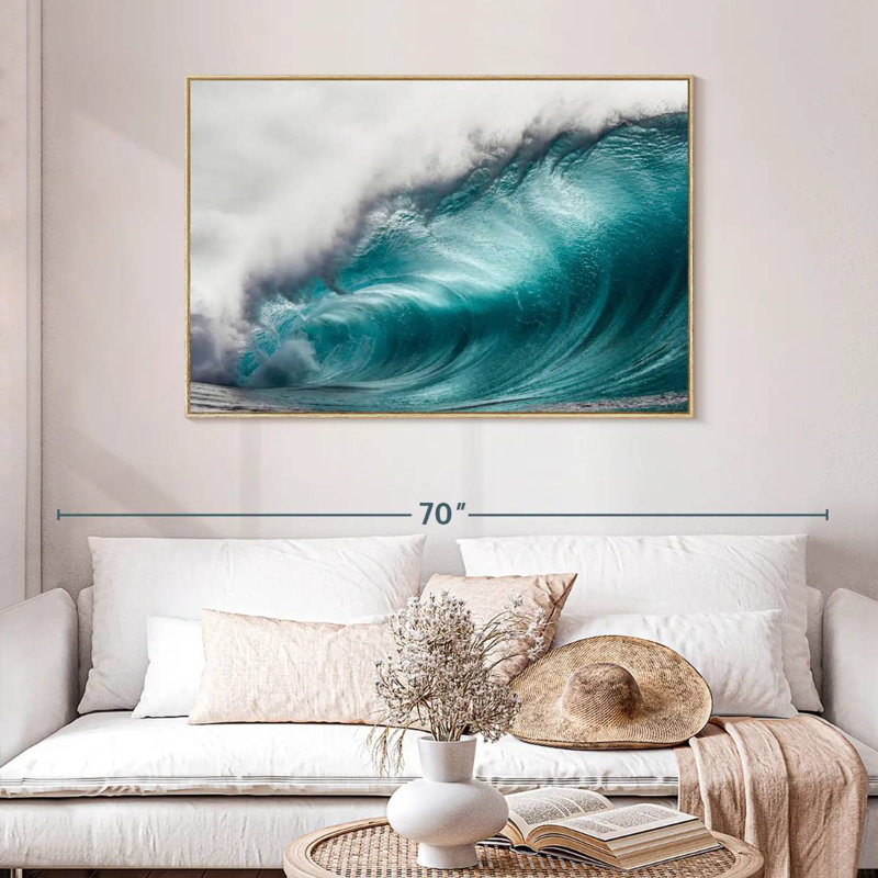Mammoth Wave, Cadre flottant en bois naturel, 46 po x 31 po
