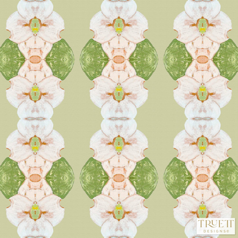 Flowering Dogwoods Luxury Wallpaper, Fernwood Green