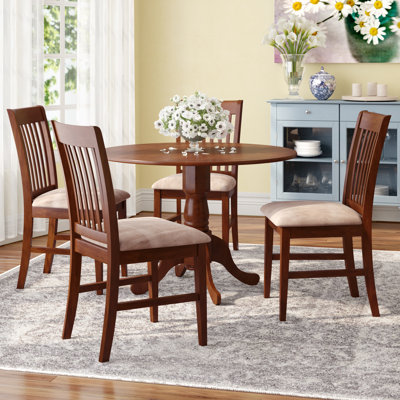 Maytham 4 - Person Solid Wood Top Pedestal Dining Set