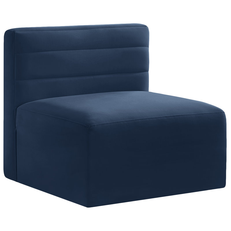 Enso Velvet Slipper Chair, Navy Velvet