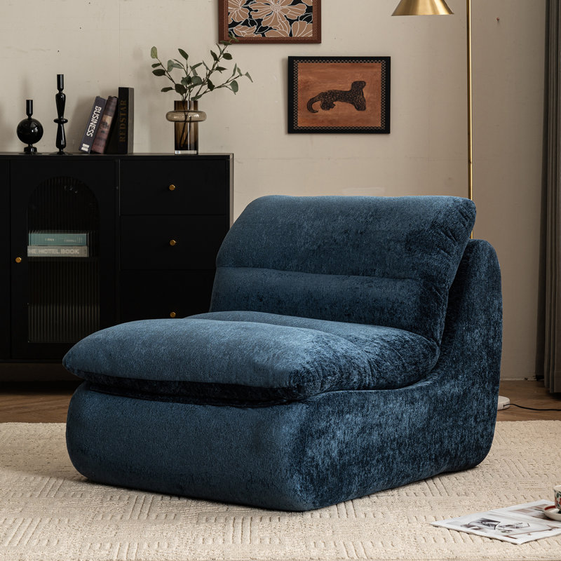 Fauteuil à billes rembourré , Bleu