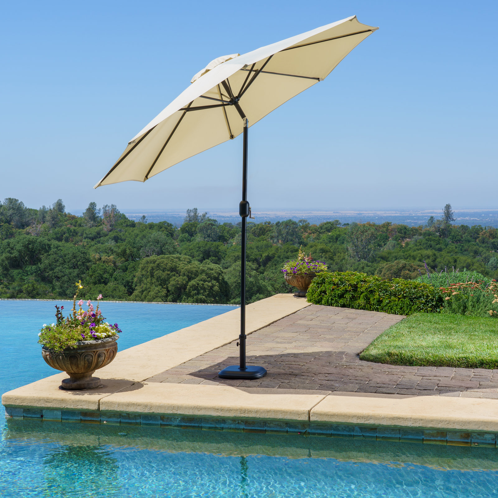 Jemma 9' Diameter Market Umbrella, Beige