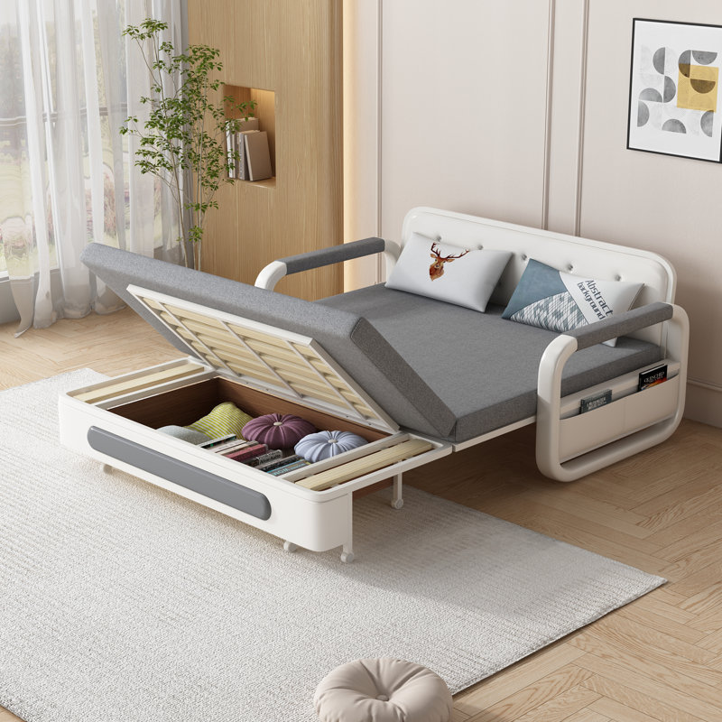 Vergel 50.3'' Slipcovered Reclining Sleeper Sofa