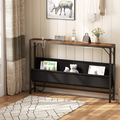 Console Skinny avec station de charge et rangement