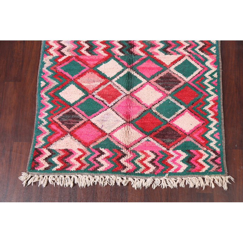 Tapis tribal marocain oriental noué à la main 5 x 8