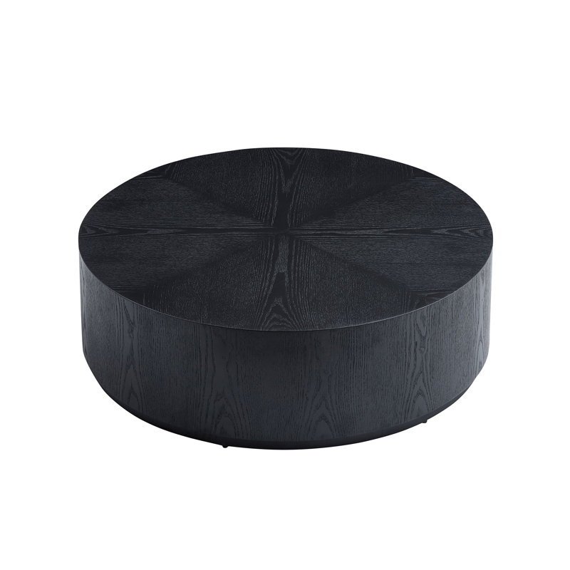 Table basse 35,73 pouces moderne en bois aggloméré rond - aucun assemblage requis