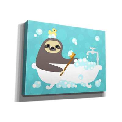 'Scrubbing Sloth' by Nancy Lee, Canvas Wall Art