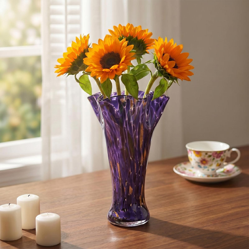 Glass Table Vase, Purple
