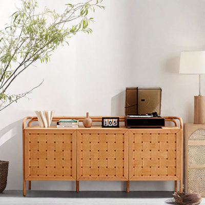 Armoire d'appoint en bois tissé