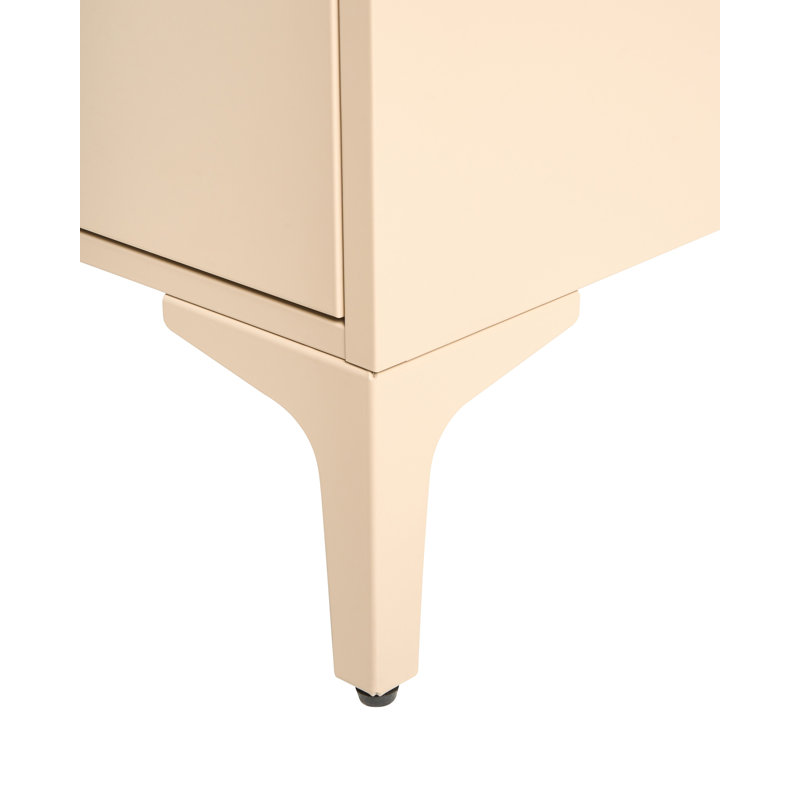 Andreita 45 cm W Steel Bedside Table, Beige