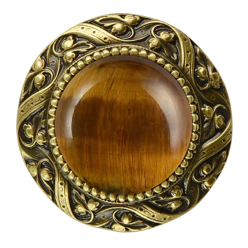 Poignée champignon Jewel, Laiton antique