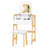  Vanity Desk Set W/ Mirror 3-color Led Lights Drawers Solid Pine Wood Legs White