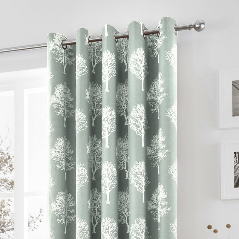 Woodland Mayall Eyelet Room Darkening Curtains, Width 168 x Drop 137 cm, Duck Egg