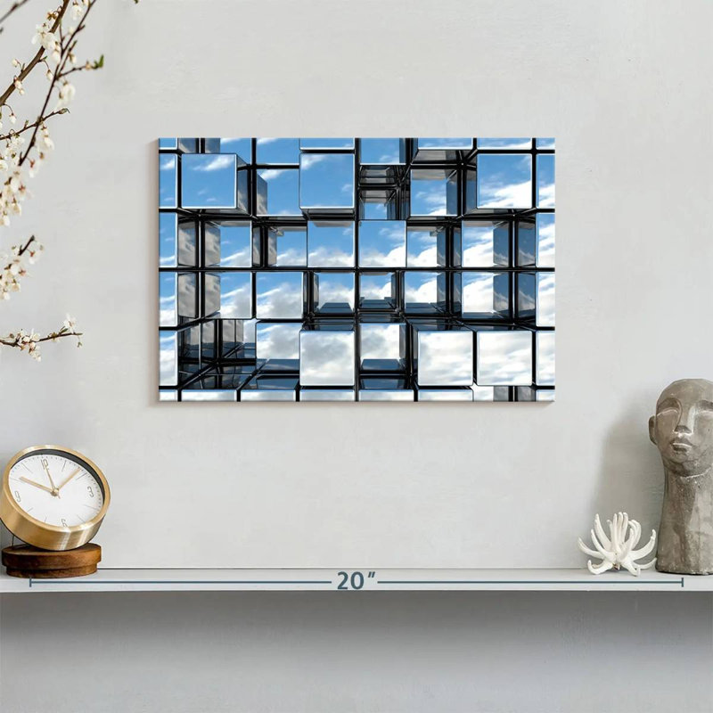 Abstract Square Mirrors Canvas Print, 8" H x 12" W x 1" D